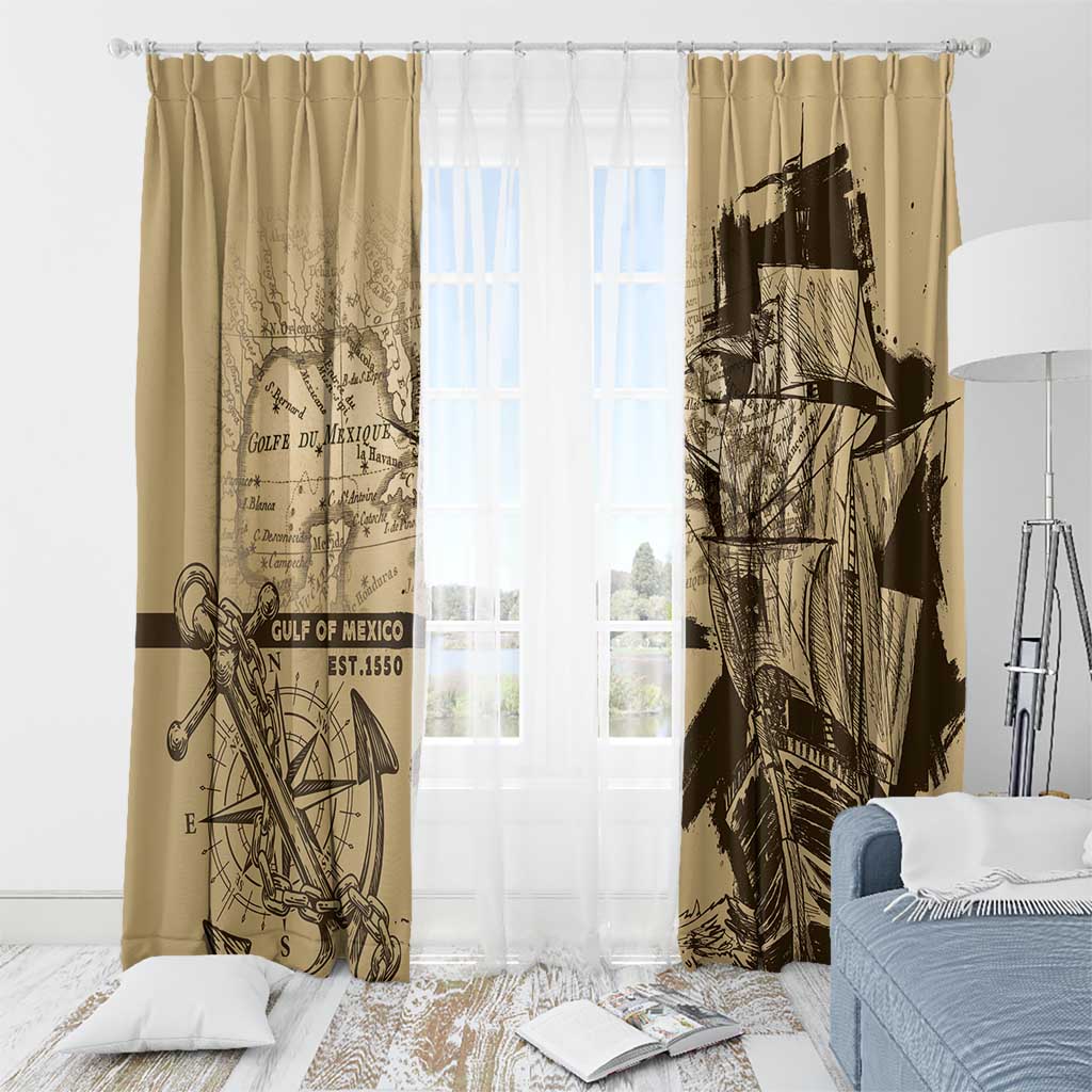 Gulf Of Mexico Vintage Map Est.1550 Window Curtain