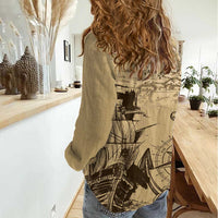 Gulf Of Mexico Vintage Map Est.1550 Women Casual Shirt