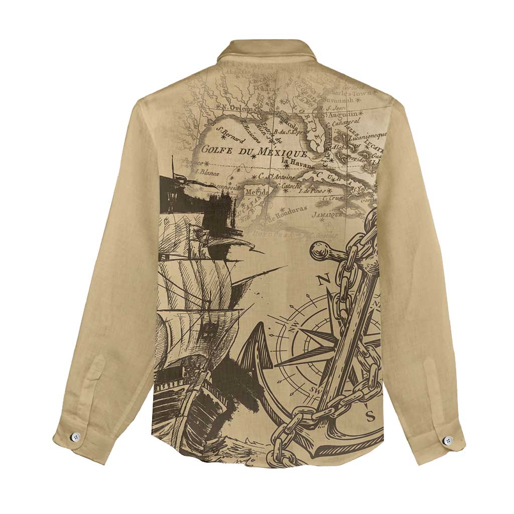 Gulf Of Mexico Vintage Map Est.1550 Women Casual Shirt