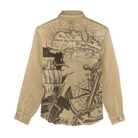 Gulf Of Mexico Vintage Map Est.1550 Women Casual Shirt