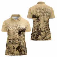 Gulf Of Mexico Vintage Map Est.1550 Women Polo Shirt