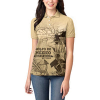 Gulf Of Mexico Vintage Map Est.1550 Women Polo Shirt