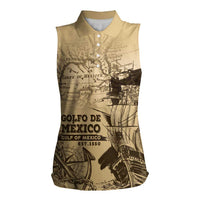 Gulf Of Mexico Vintage Map Est.1550 Women Sleeveless Polo Shirt