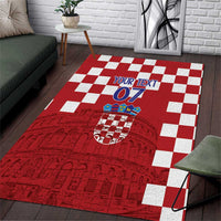 Croatia Football 2025 Custom Area Rug Red Hrvatska Kockasti - Pula Arena