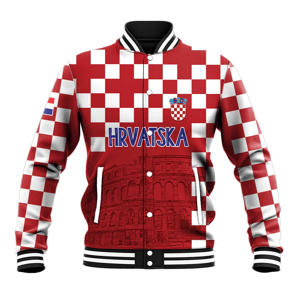 Croatia Football 2025 Custom Baseball Jacket Red Hrvatska Kockasti - Pula Arena