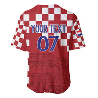 Croatia Football 2025 Custom Baseball Jersey Red Hrvatska Kockasti - Pula Arena