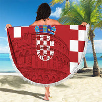Croatia Football 2025 Custom Beach Blanket Red Hrvatska Kockasti - Pula Arena