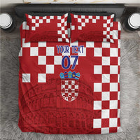 Croatia Football 2025 Custom Bedding Set Red Hrvatska Kockasti - Pula Arena