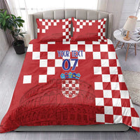 Croatia Football 2025 Custom Bedding Set Red Hrvatska Kockasti - Pula Arena