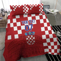 Croatia Football 2025 Custom Bedding Set Red Hrvatska Kockasti - Pula Arena