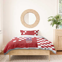 Croatia Football 2025 Custom Bedding Set Red Hrvatska Kockasti - Pula Arena