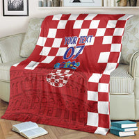 Croatia Football 2025 Custom Blanket Red Hrvatska Kockasti - Pula Arena