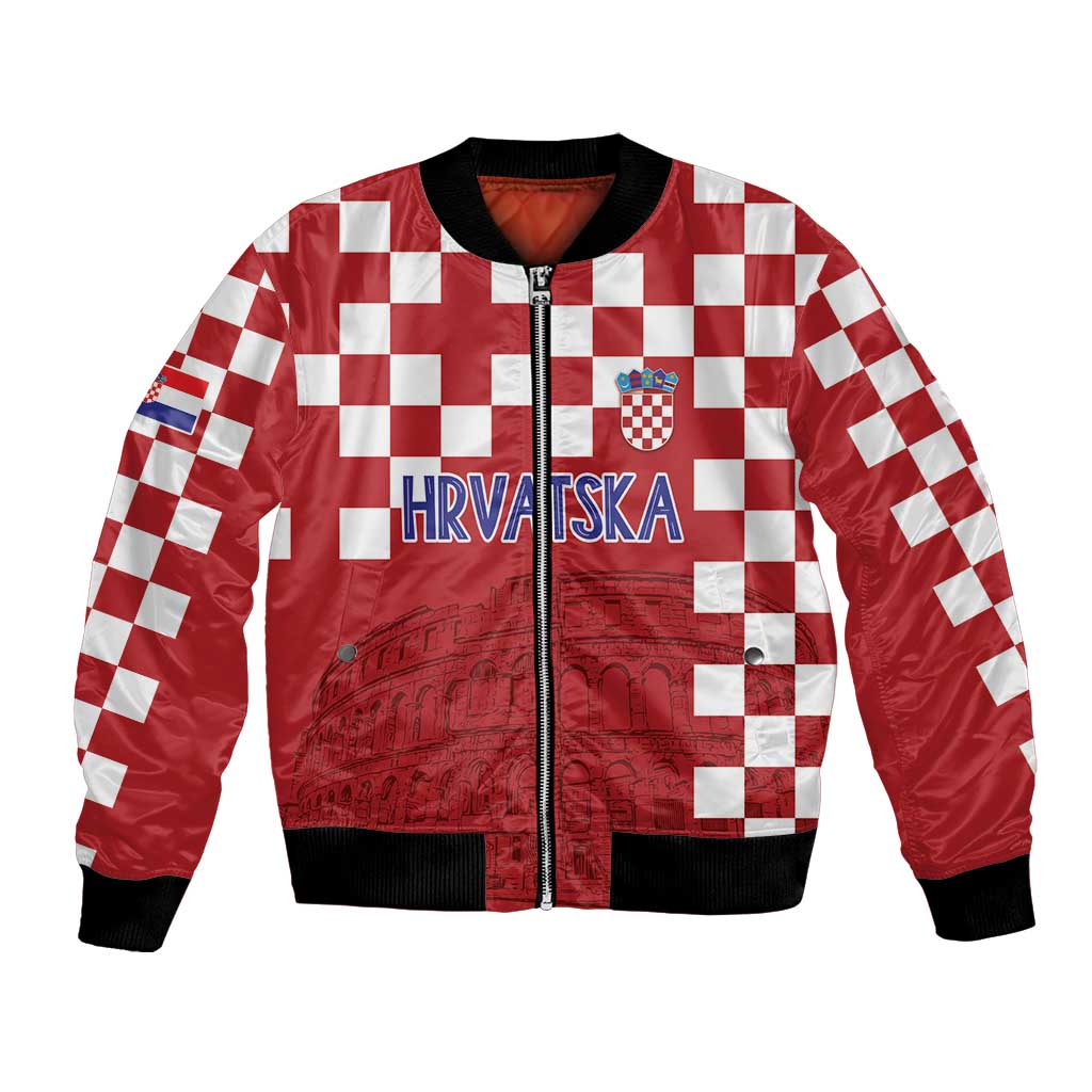 Croatia Football 2025 Custom Bomber Jacket Red Hrvatska Kockasti - Pula Arena
