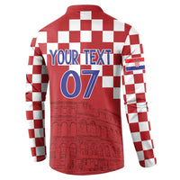 Croatia Football 2025 Custom Button Sweatshirt Red Hrvatska Kockasti - Pula Arena