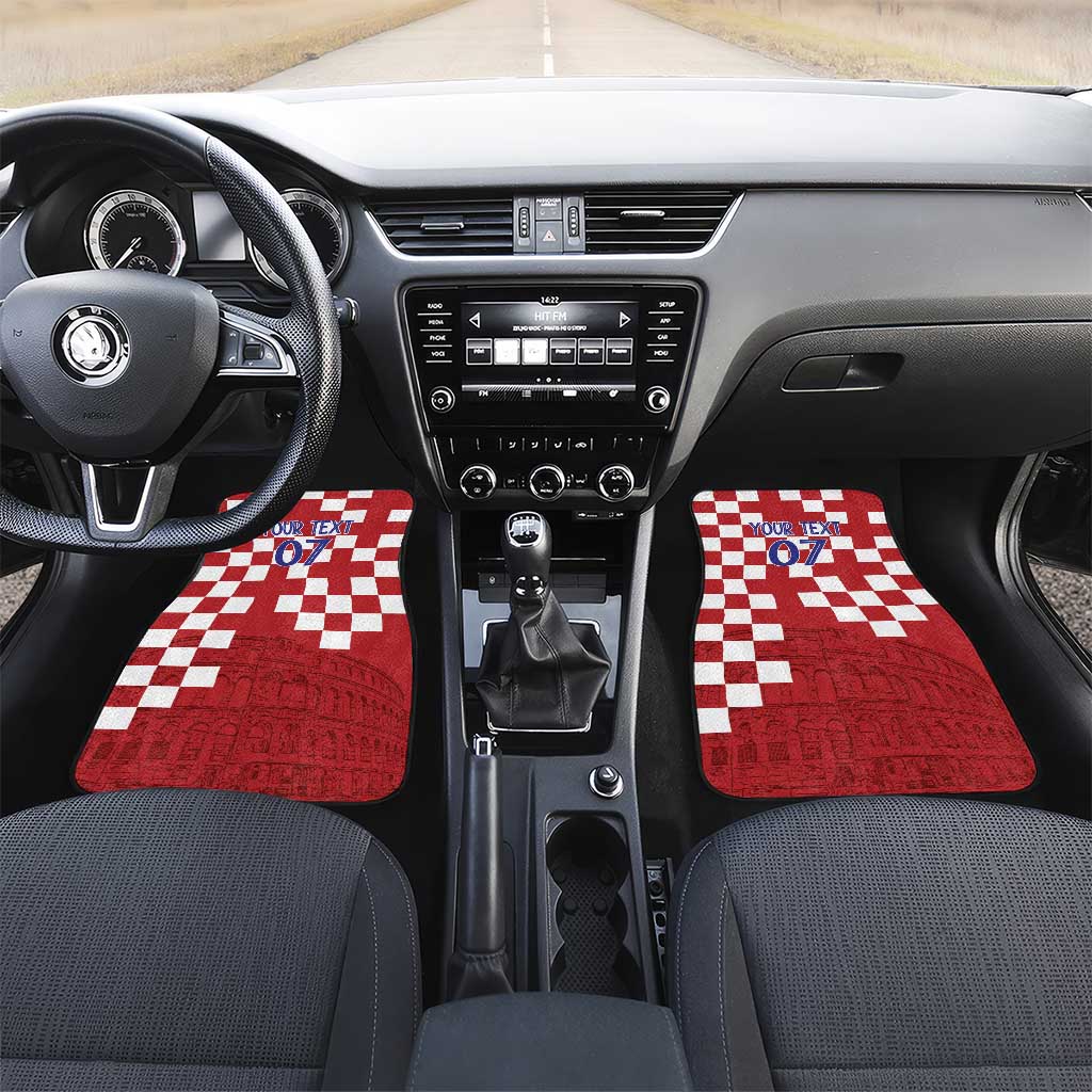 Croatia Football 2025 Custom Car Mats Red Hrvatska Kockasti - Pula Arena