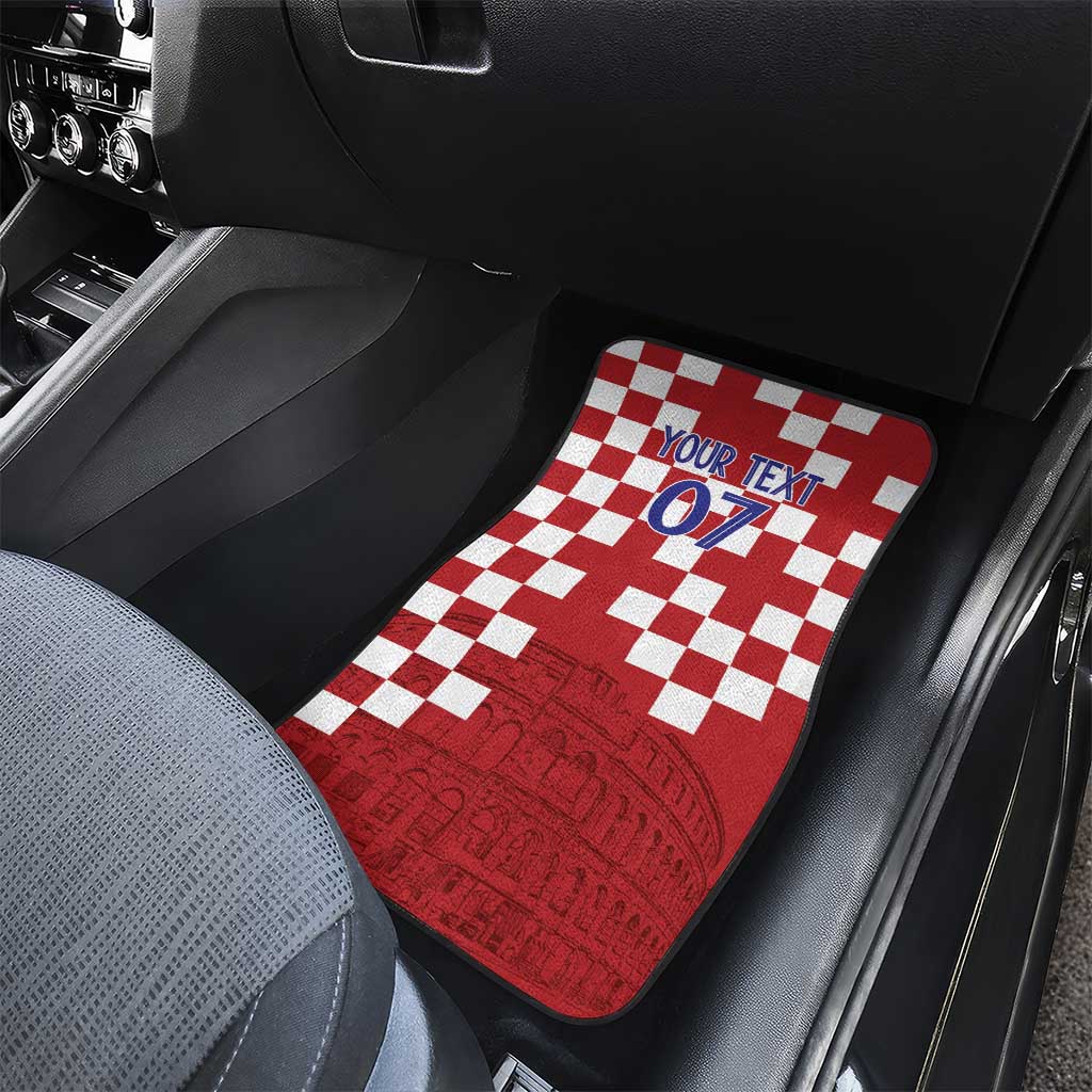 Croatia Football 2025 Custom Car Mats Red Hrvatska Kockasti - Pula Arena