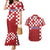 Croatia Football 2025 Custom Couples Matching Mermaid Dress and Hawaiian Shirt Red Hrvatska Kockasti - Pula Arena