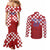Croatia Football 2025 Custom Couples Matching Mermaid Dress and Long Sleeve Button Shirt Red Hrvatska Kockasti - Pula Arena