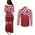 Croatia Football 2025 Custom Couples Matching Puletasi and Long Sleeve Button Shirt Red Hrvatska Kockasti - Pula Arena