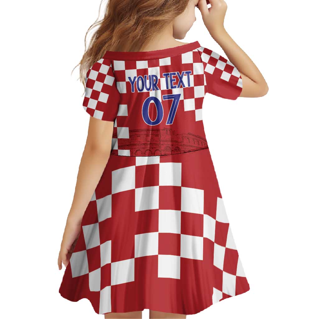 Croatia Football 2025 Custom Family Matching Off Shoulder Maxi Dress and Hawaiian Shirt Red Hrvatska Kockasti - Pula Arena