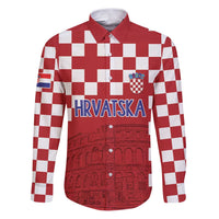 Croatia Football 2025 Custom Family Matching Puletasi and Hawaiian Shirt Red Hrvatska Kockasti - Pula Arena