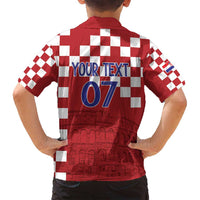 Croatia Football 2025 Custom Family Matching Tank Maxi Dress and Hawaiian Shirt Red Hrvatska Kockasti - Pula Arena