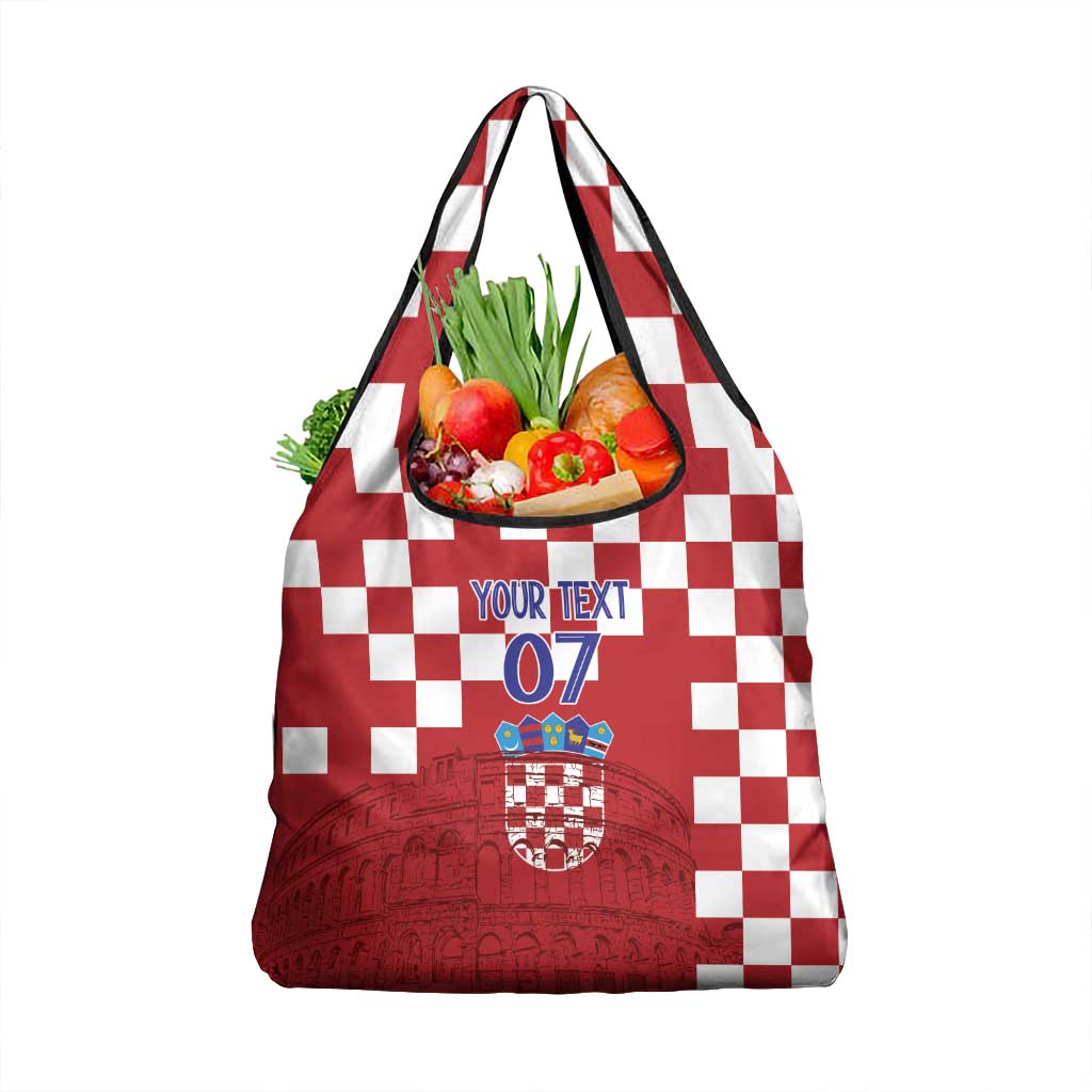 Croatia Football 2025 Custom Grocery Bag Red Hrvatska Kockasti - Pula Arena