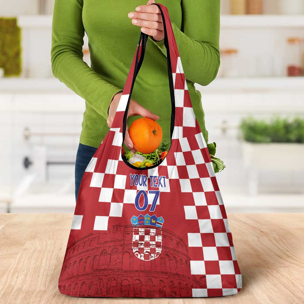 Croatia Football 2025 Custom Grocery Bag Red Hrvatska Kockasti - Pula Arena