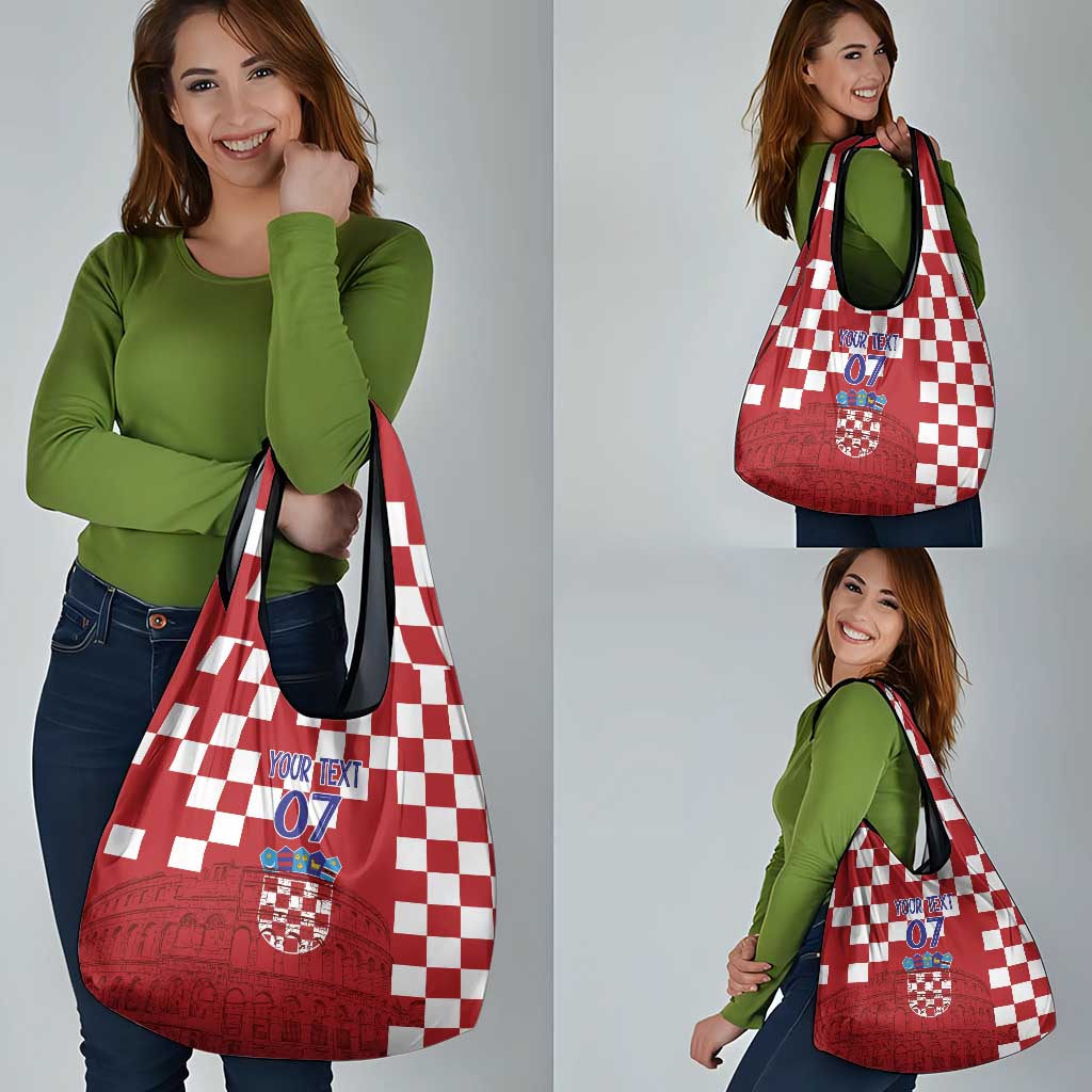 Croatia Football 2025 Custom Grocery Bag Red Hrvatska Kockasti - Pula Arena