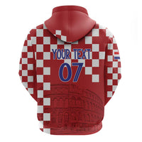 Croatia Football 2025 Custom Hoodie Red Hrvatska Kockasti - Pula Arena