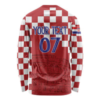 Croatia Football 2025 Custom Long Sleeve Shirt Red Hrvatska Kockasti - Pula Arena