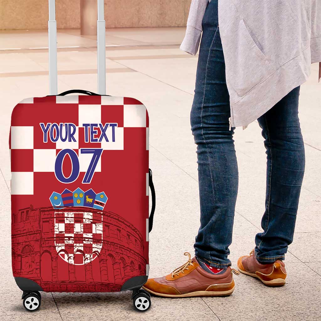 Croatia Football 2025 Custom Luggage Cover Red Hrvatska Kockasti - Pula Arena