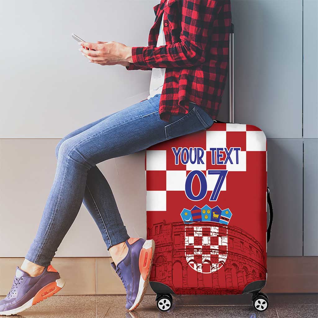 Croatia Football 2025 Custom Luggage Cover Red Hrvatska Kockasti - Pula Arena