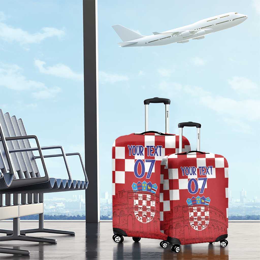 Croatia Football 2025 Custom Luggage Cover Red Hrvatska Kockasti - Pula Arena