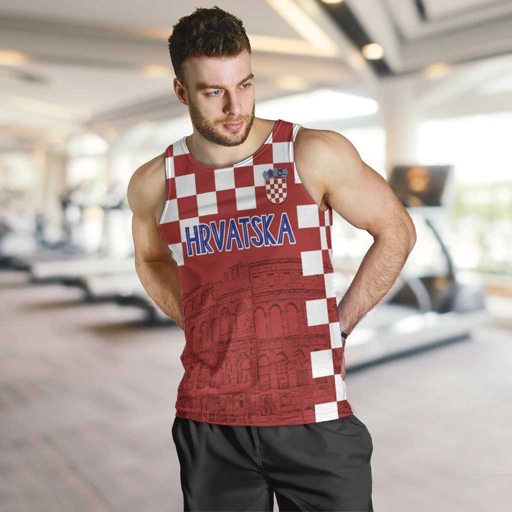 Croatia Football 2025 Custom Men Tank Top Red Hrvatska Kockasti - Pula Arena