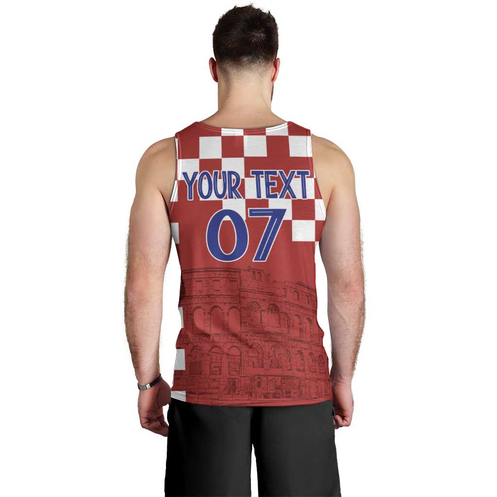 Croatia Football 2025 Custom Men Tank Top Red Hrvatska Kockasti - Pula Arena
