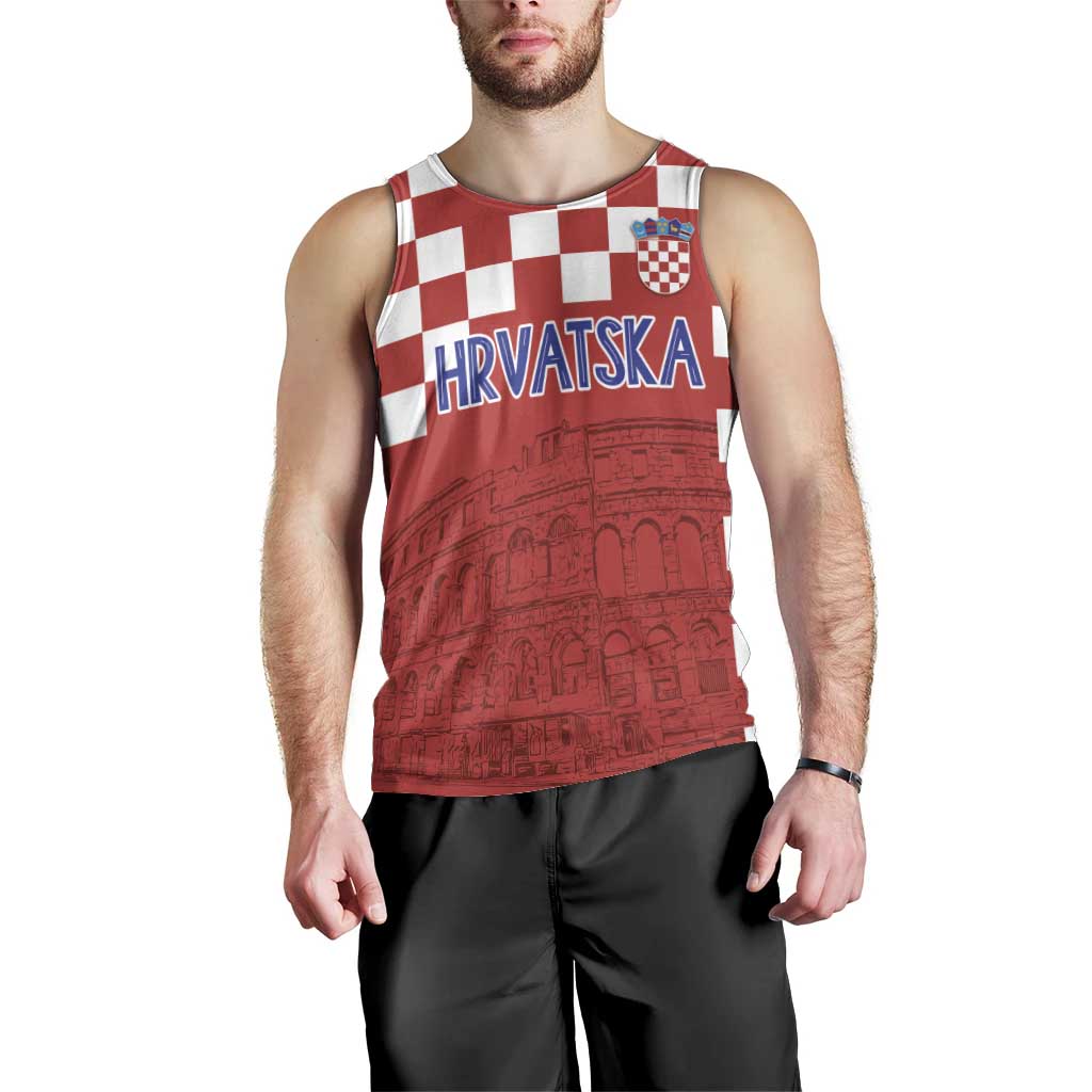 Croatia Football 2025 Custom Men Tank Top Red Hrvatska Kockasti - Pula Arena