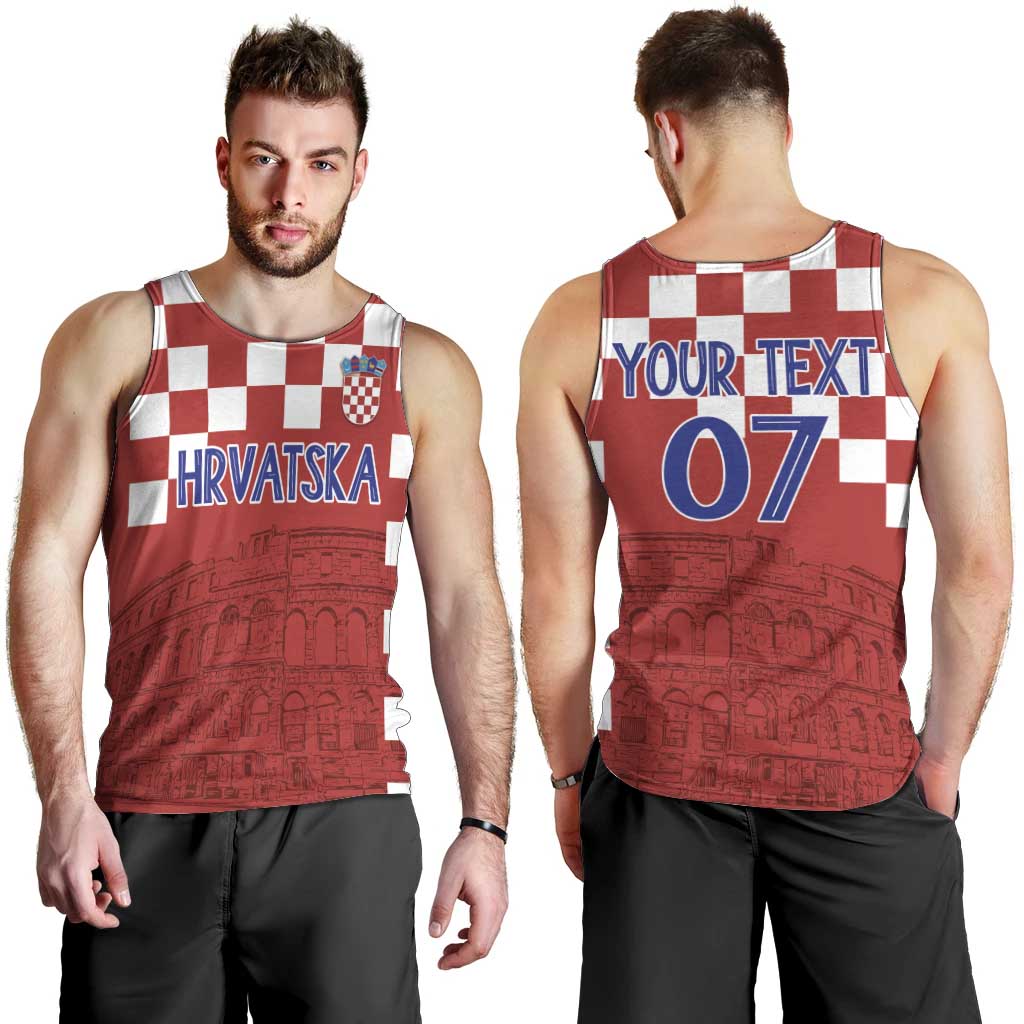 Croatia Football 2025 Custom Men Tank Top Red Hrvatska Kockasti - Pula Arena