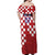 Croatia Football 2025 Custom Off Shoulder Maxi Dress Red Hrvatska Kockasti - Pula Arena