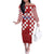 Croatia Football 2025 Custom Off The Shoulder Long Sleeve Dress Red Hrvatska Kockasti - Pula Arena