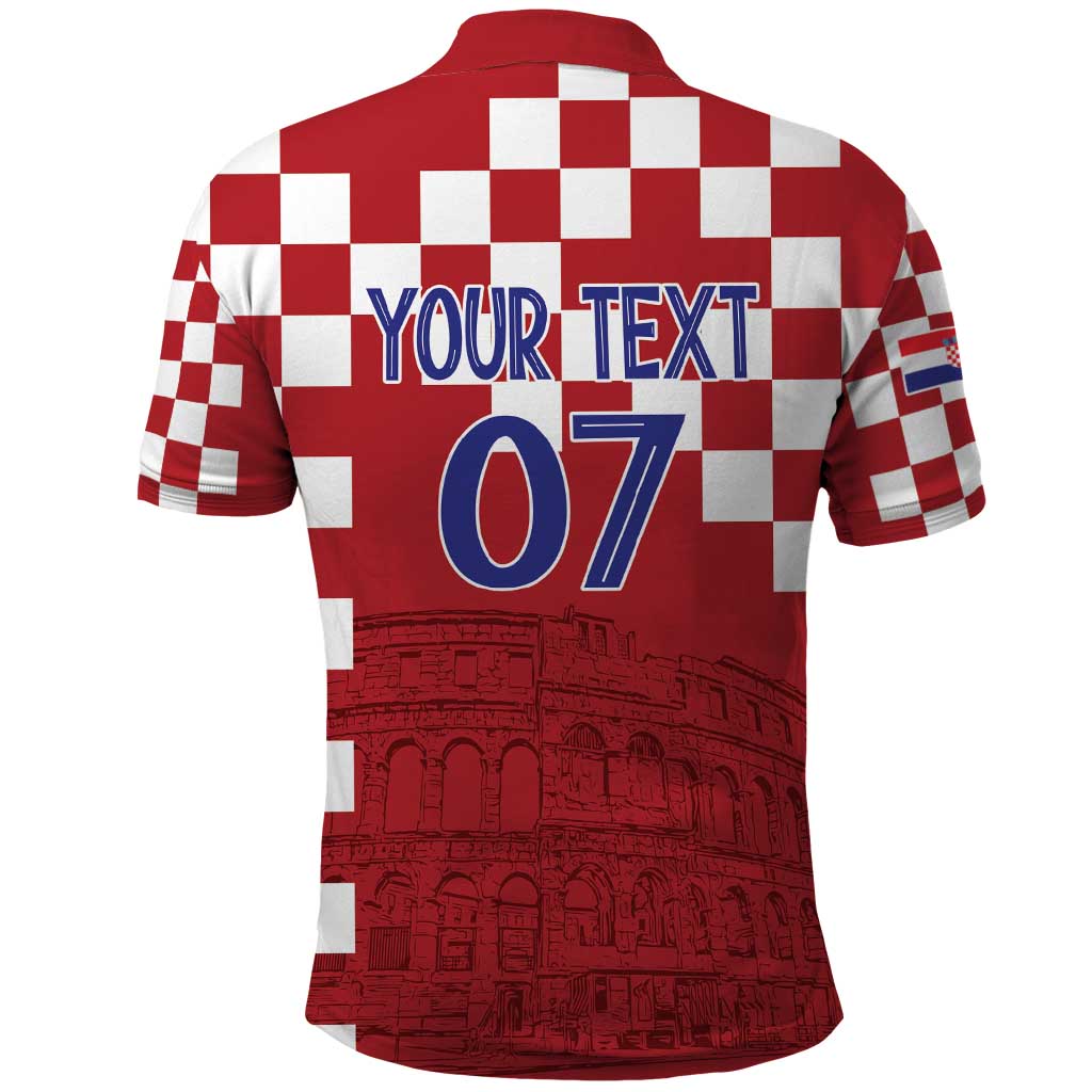Croatia Football 2025 Custom Polo Shirt Red Hrvatska Kockasti - Pula Arena