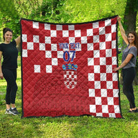Croatia Football 2025 Custom Quilt Red Hrvatska Kockasti - Pula Arena