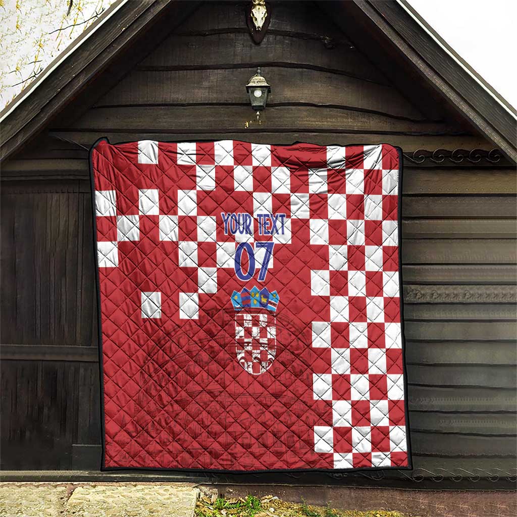 Croatia Football 2025 Custom Quilt Red Hrvatska Kockasti - Pula Arena