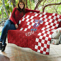 Croatia Football 2025 Custom Quilt Red Hrvatska Kockasti - Pula Arena