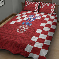 Croatia Football 2025 Custom Quilt Bed Set Red Hrvatska Kockasti - Pula Arena
