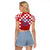 Croatia Football 2025 Custom Raglan Cropped T Shirt Red Hrvatska Kockasti - Pula Arena