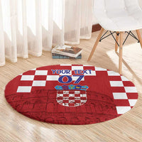 Croatia Football 2025 Custom Round Carpet Red Hrvatska Kockasti - Pula Arena