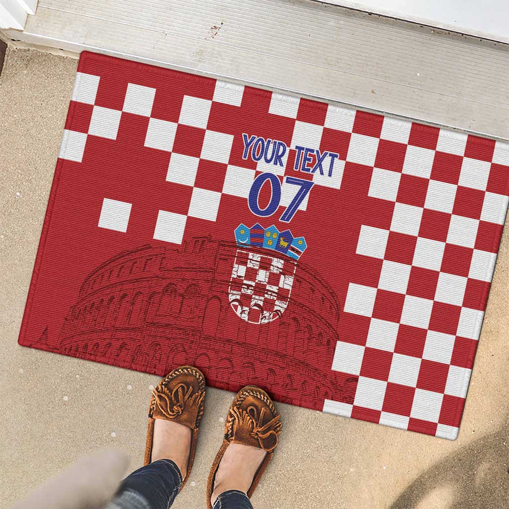 Croatia Football 2025 Custom Rubber Doormat Red Hrvatska Kockasti - Pula Arena