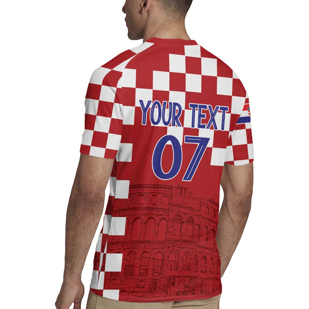 Croatia Football 2025 Custom Rugby Jersey Red Hrvatska Kockasti - Pula Arena