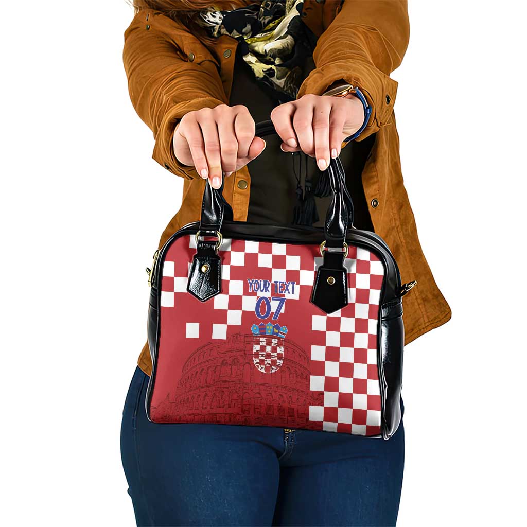 Croatia Football 2025 Custom Shoulder Handbag Red Hrvatska Kockasti - Pula Arena